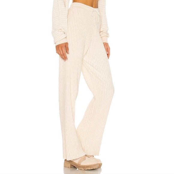 John Elliot Ribbed Terry Sweatpants, Cloud/Cream